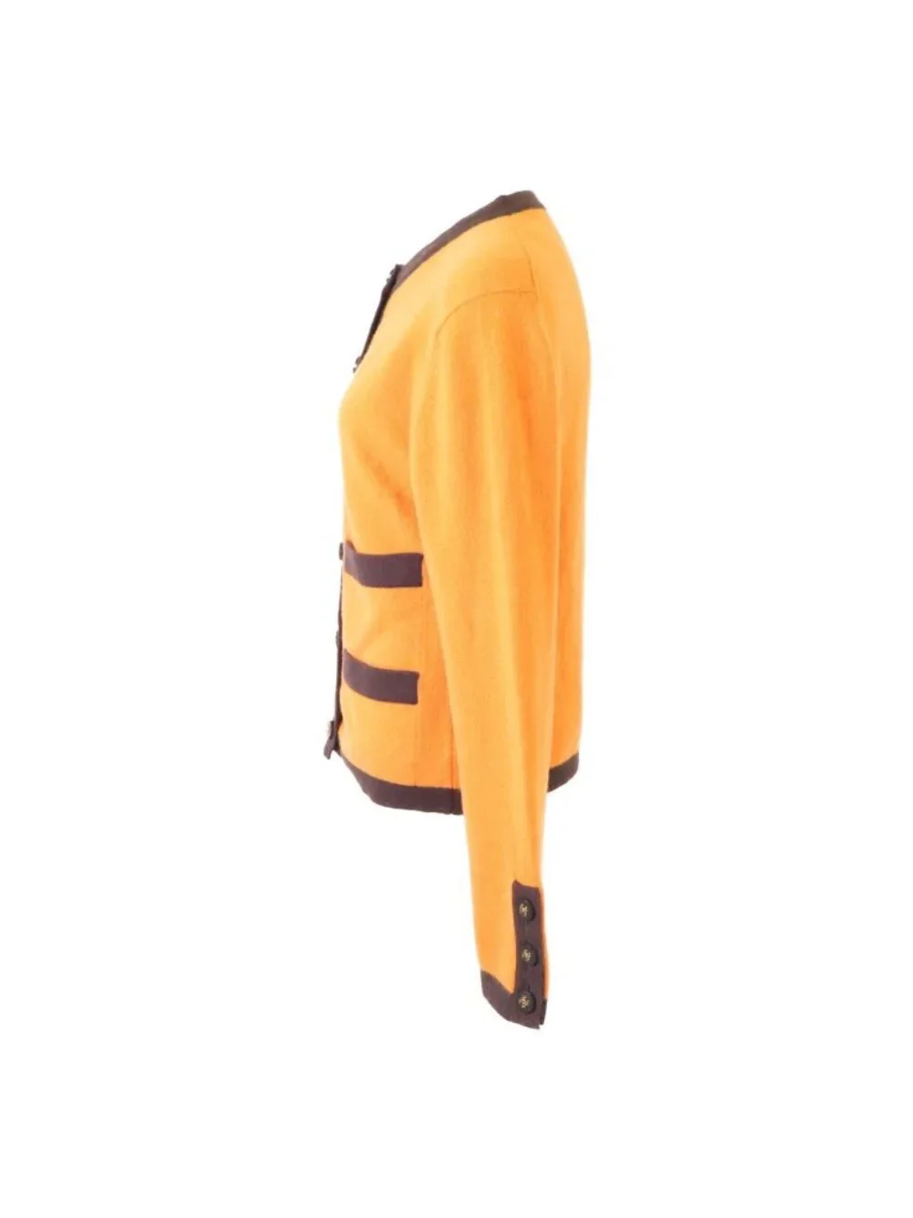 Chanel Cashmere 100 CC Logo Button Cardigan 38
